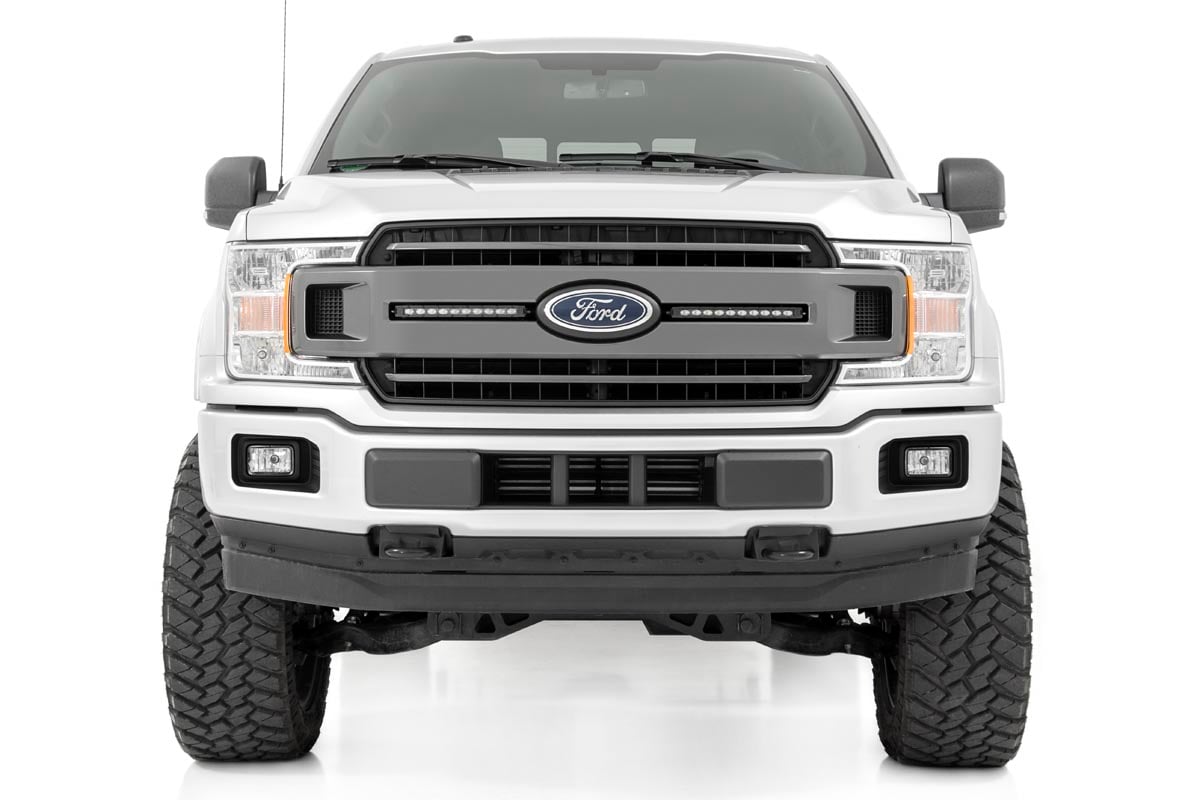 Kit de luces LED | Montaje en parrilla | Par de 10" Slimline negras | Ford F-150 (18-20)