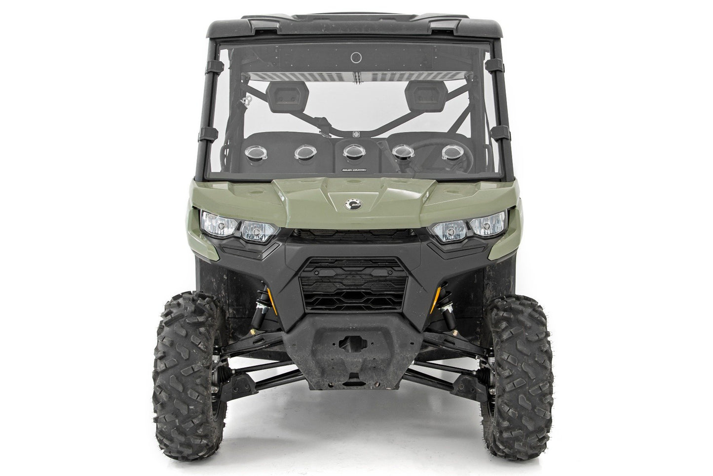 Rough Country Vented Full Windshield | Scratch Resistant | Can-Am Defender HD 5/HD 8/HD 9/HD 10