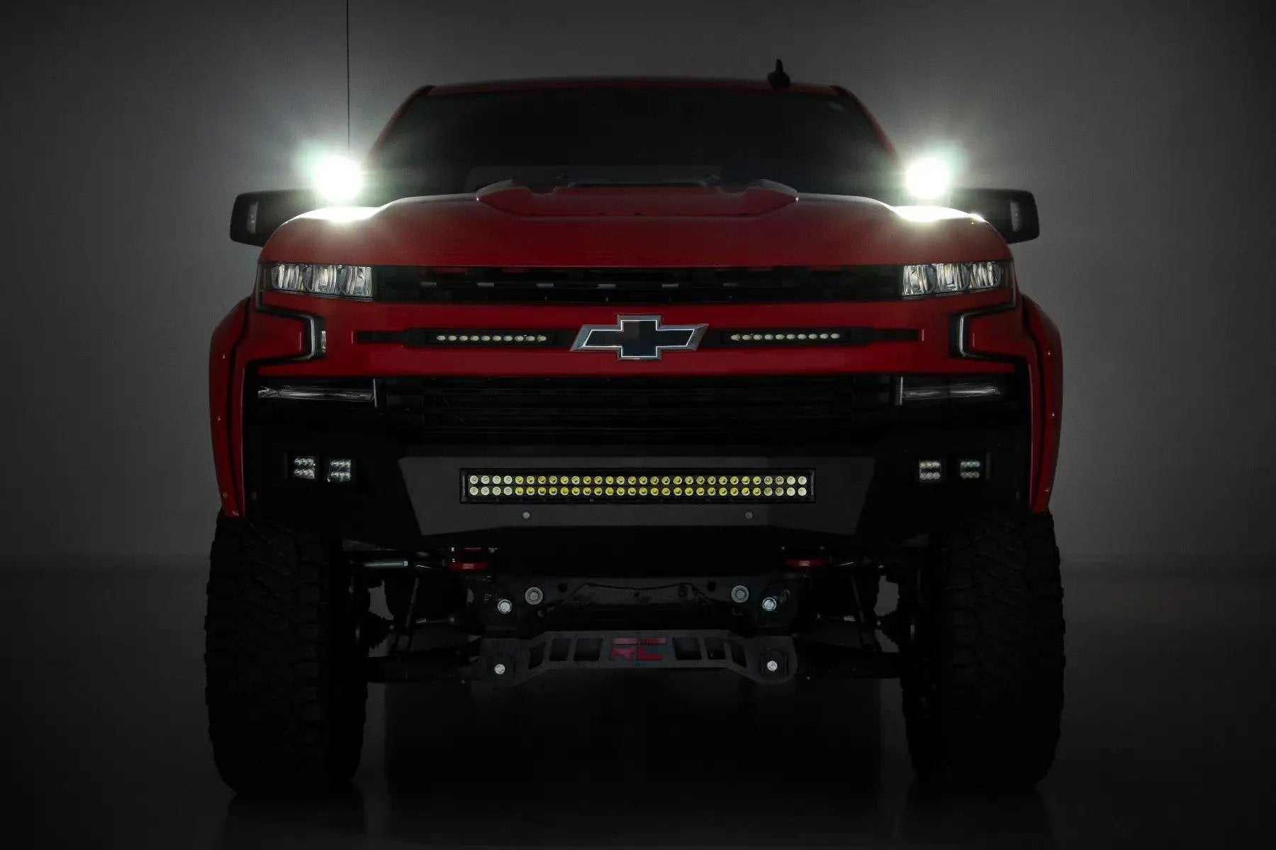 Rough Country LED Light Kit | Ditch Mount | 2" Black Pair | Flood | Chevy Silverado 1500 (19-26) by Rough Country