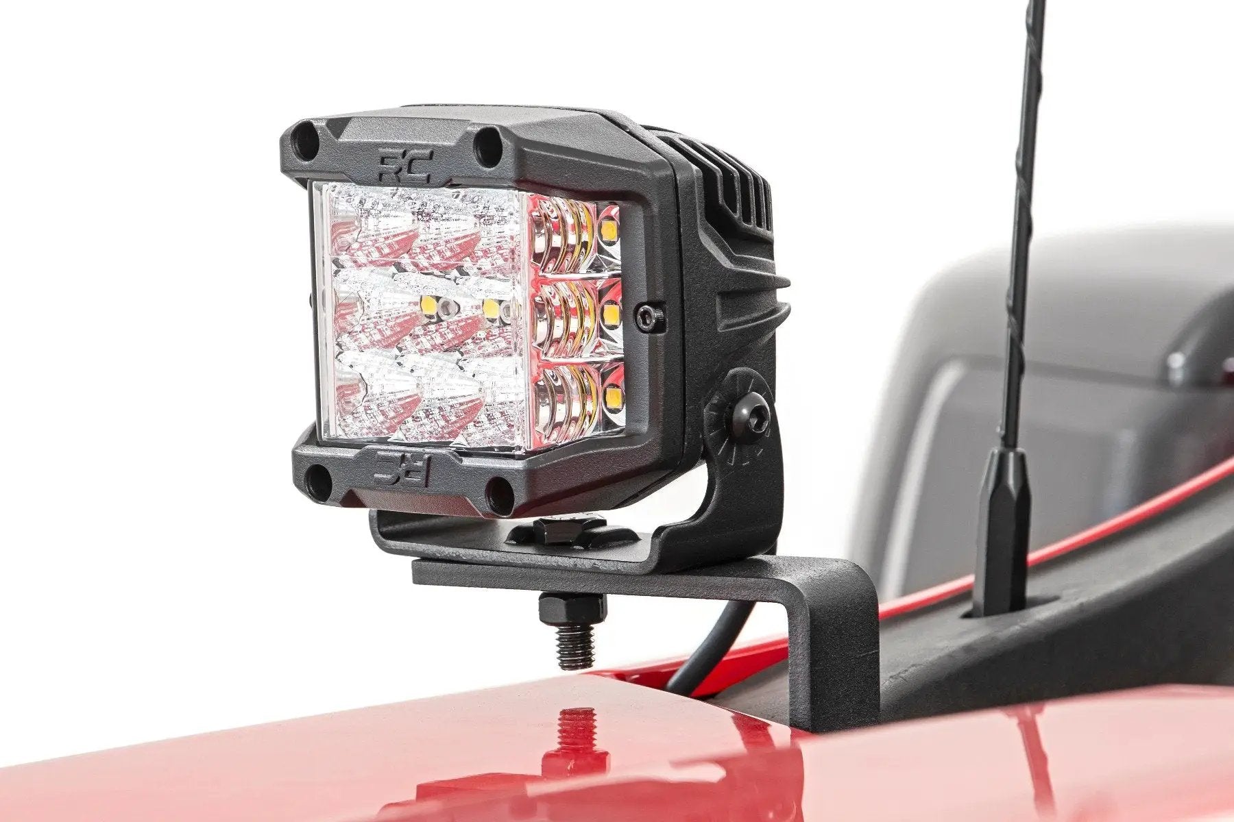 Rough Country LED Light Kit | Ditch Mount | 2" Black Pair | White DRL | Chevy Silverado 1500 (19-26) by Rough Country