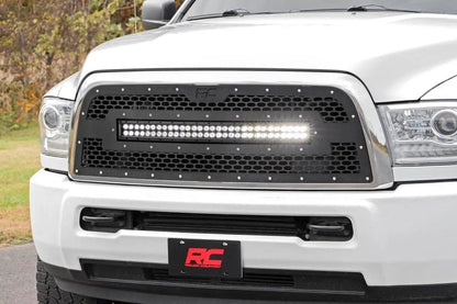 Rough Country Mesh Grille | 30" Dual Row LED | Black | Ram 2500/3500 2WD/4WD (2013-2018) by Rough Country