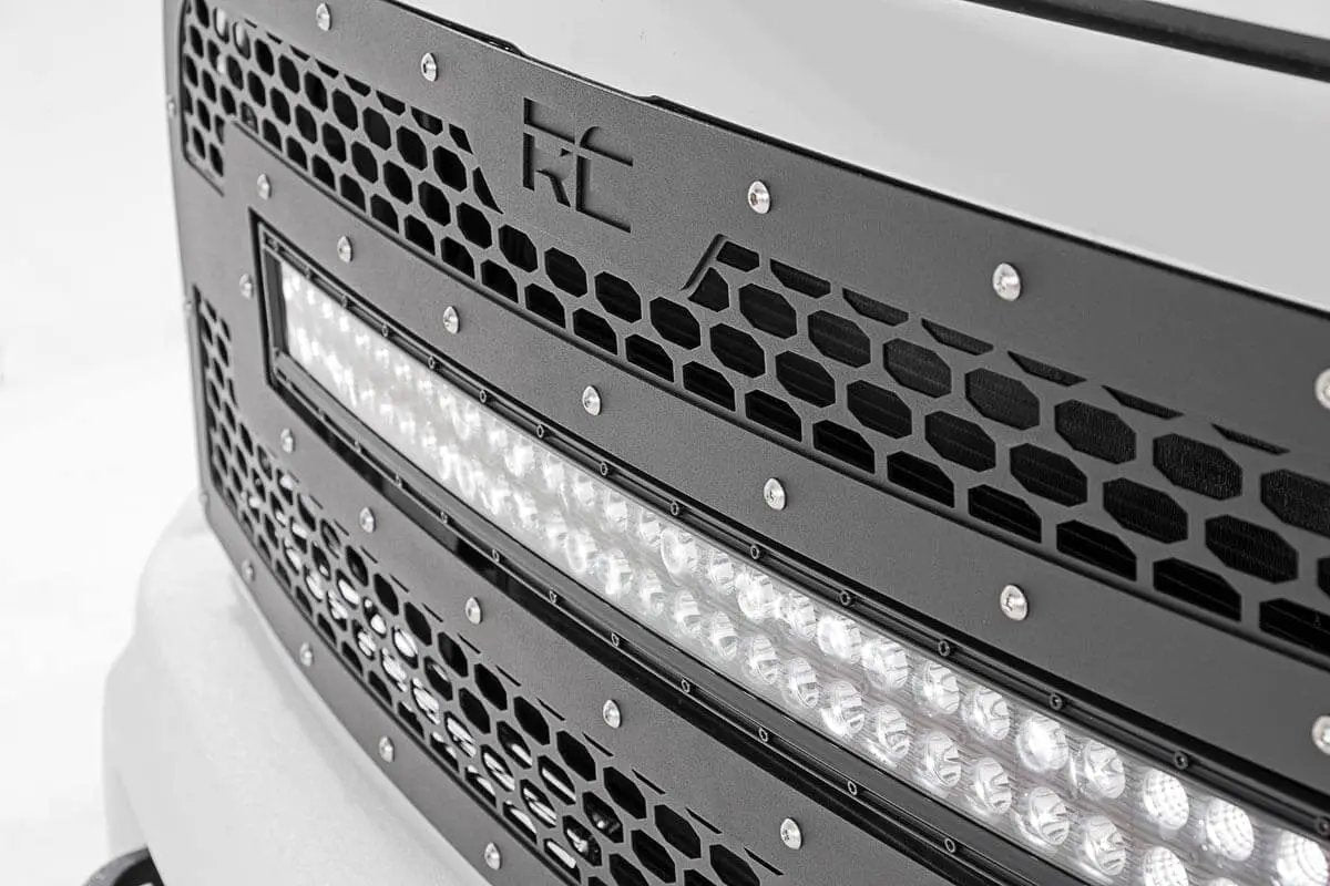 Rough Country Mesh Grille | 30" Dual Row LED | Black | Ram 2500/3500 2WD/4WD (2013-2018) by Rough Country