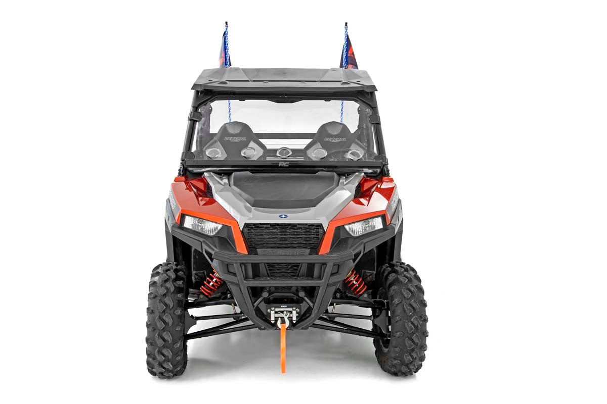 Soporte para látigo | Cama | Par de látigos LED multicolores de 4 pies | Polaris General/Ranger 1000/Ranger XP 900/1000