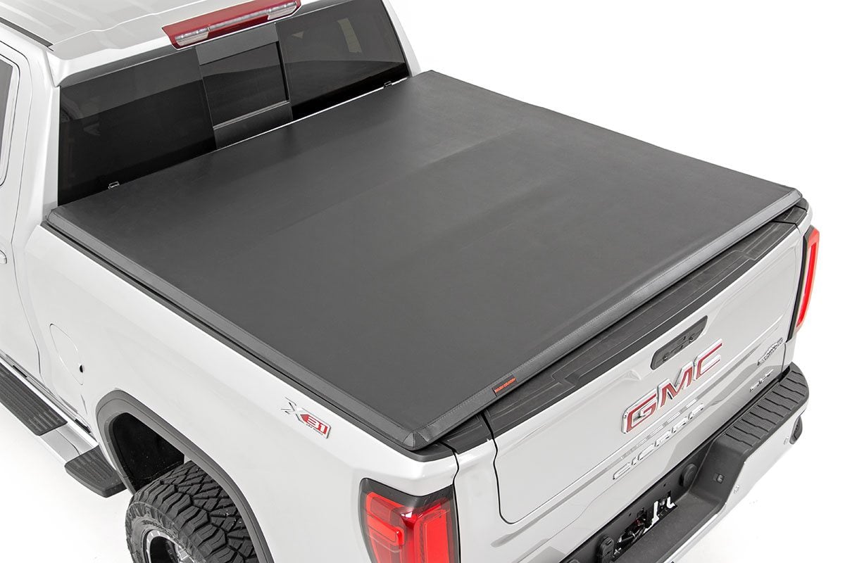 Rough Country Soft Tri-Fold Bed Cover | 6'7" Bed | Chevy/GMC Sierra 1500 (19-26)/Silverado 1500 (19-26)