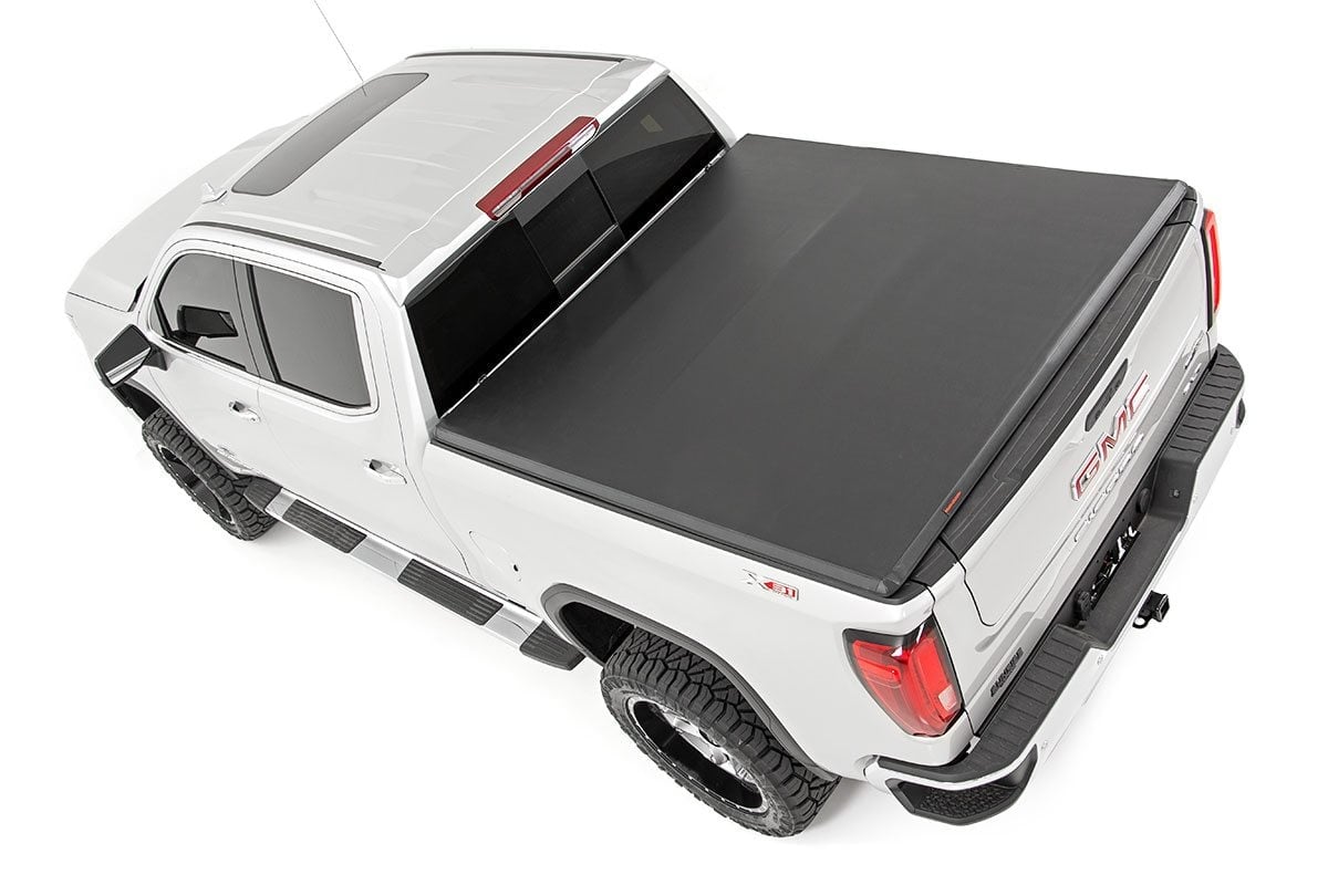 Rough Country Soft Tri-Fold Bed Cover | 6'7" Bed | Chevy/GMC Sierra 1500 (19-26)/Silverado 1500 (19-26)
