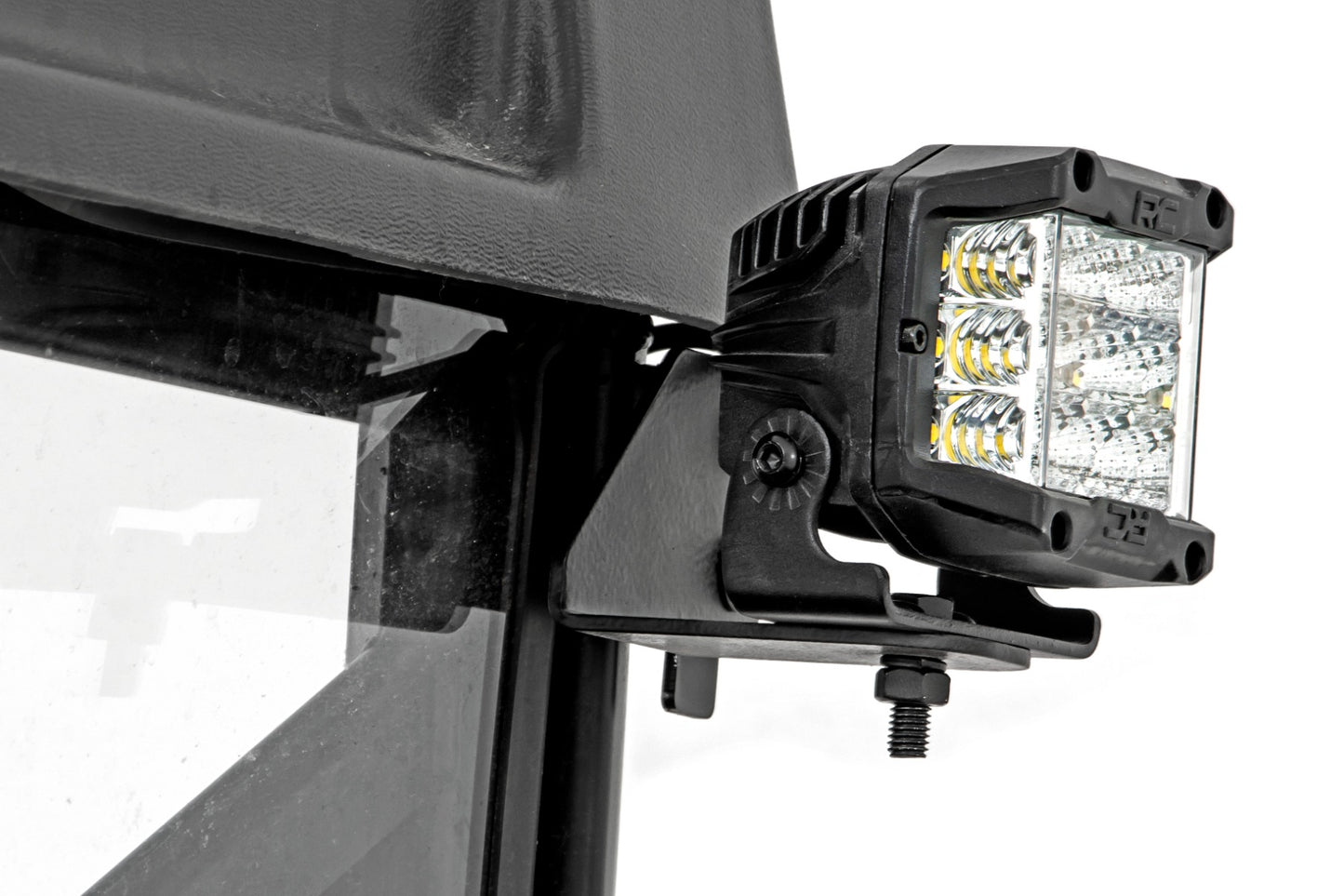 Luz LED | Montaje de jaula RR | Par de focos negros de 2" | Polaris Ranger 1000/Ranger XP 900/1000
