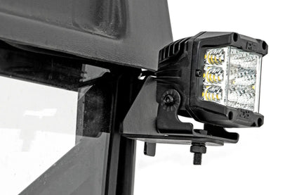 Rough Country LED Light | RR Cage Mount | 2" Black Flood Pair | Polaris Ranger 1000/Ranger XP 900/1000 by Rough Country