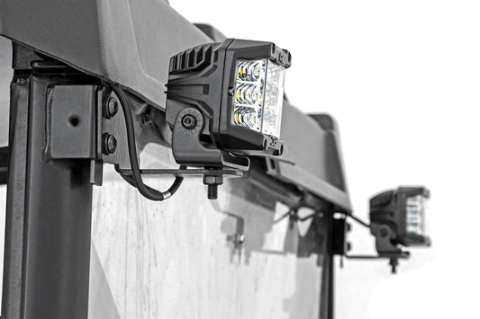 Rough Country LED Light | RR Cage Mount | 2" Chrome Pair | Wide Angle | Polaris Ranger 1000/Ranger XP 900/1000