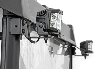 Rough Country LED Light | RR Cage Mount | 2" Black Flood Pair | Polaris Ranger 1000/Ranger XP 900/1000 by Rough Country