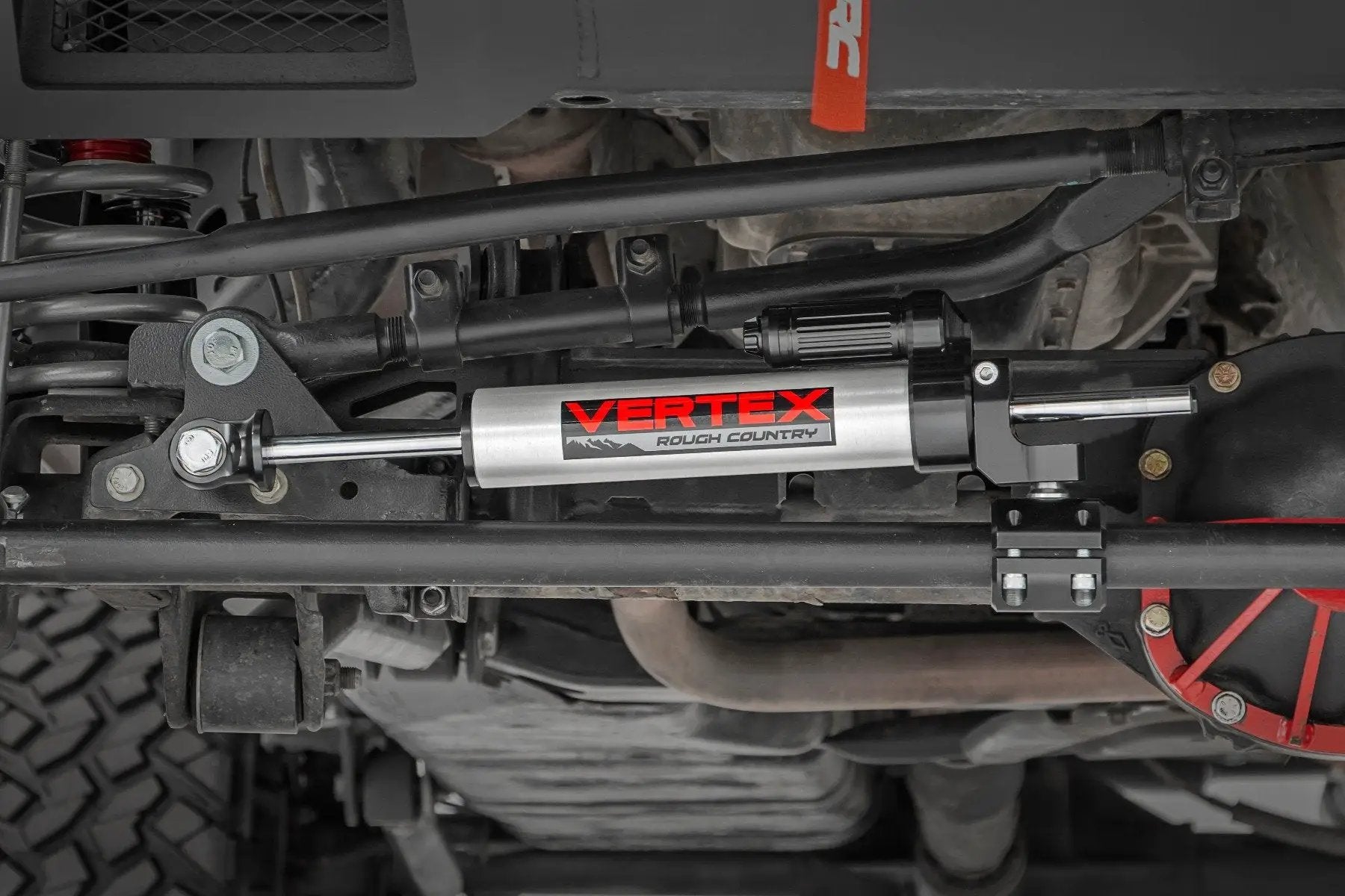 Rough Country Vertex Steering Stabilizer | Pass-Through | Jeep Wrangler JK/Wrangler Unlimited (07-18) by Rough Country