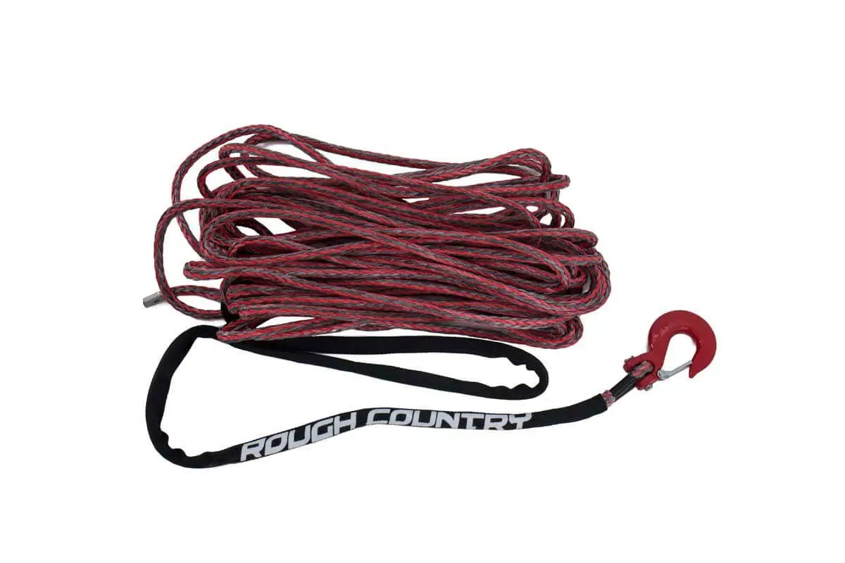 Rough Country Synthetic Rope | 3/8 Inch | 85 Ft | Red/Gray by Rough Country