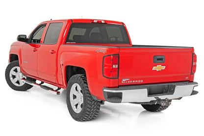 Rough Country Oval Nerf Steps | Stainless | Crew Cab | DEF Tank | Chevy/GMC 1500/2500HD/3500HD (07-19 & Classic) by Rough Country