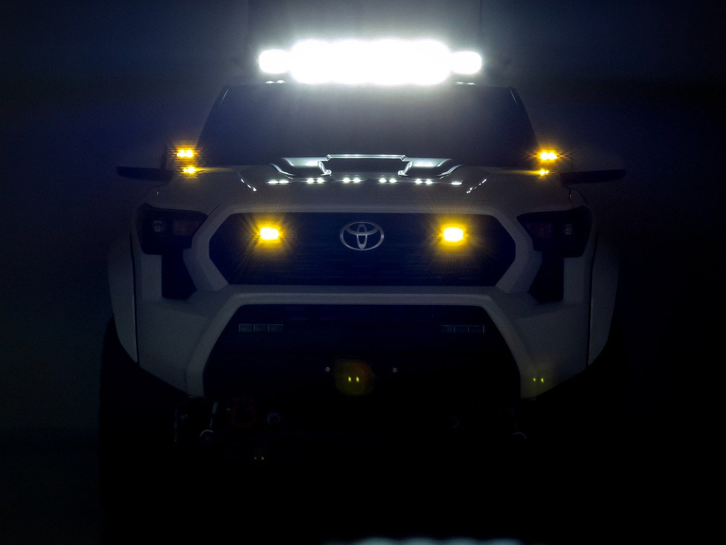 Rough Country 3x1.75 Inch Black Series | Yellow | LED Slim Aux | SAE Fog | Pair