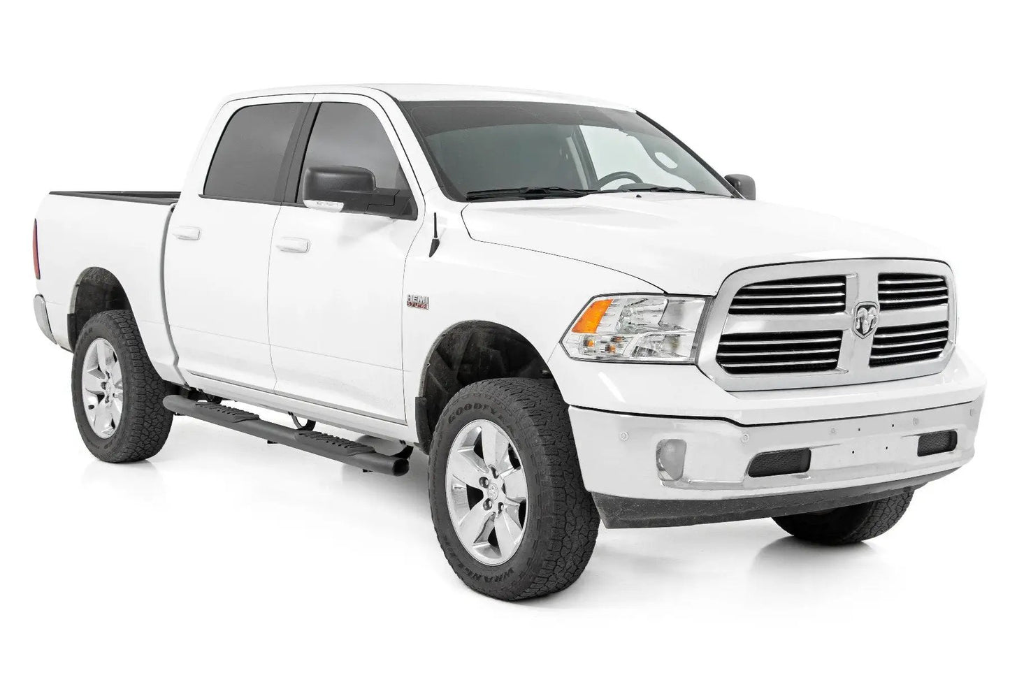 Rough Country Oval Nerf Step | Crew Cab | Black | Ram 1500/2500/3500 2WD/4WD (2010-2025 & Classic) by Rough Country
