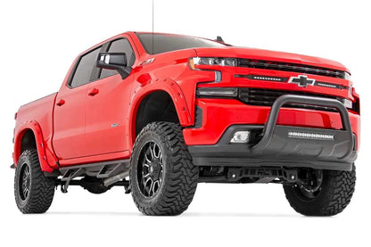 Rough Country LED Light Kit | Grille Mount | 10" Chrome Slimline Pair | Chevy Silverado 1500 (19-22) by Rough Country