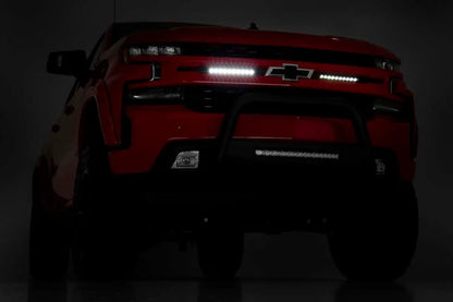 Rough Country LED Light Kit | Grille Mount | 10" Black Slimline Pair | Chevy Silverado 1500 (19-22) by Rough Country