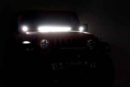 Rough Country LED Light Kit | Cowl Mount | 2" Black Pair | White DRL | Jeep Gladiator JT/Wrangler JL (18-26) by Rough Country