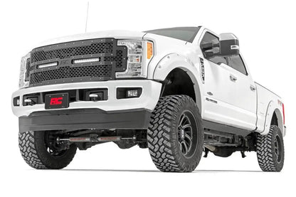 Rough Country Mesh Grille | 12" Dual Row LED | Black | Ford F-250/F-350 Super Duty (17-19) by Rough Country
