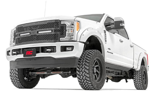 Parrilla de malla | LED de doble fila de 12" | Negro | Ford F-250/F-350 Super Duty (17-19)