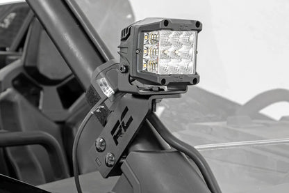 Rough Country LED Light Kit | "A" Pillar Mount | 2" Chrome Pair | Wide Angle | Polaris RZR PRO XP by Rough Country