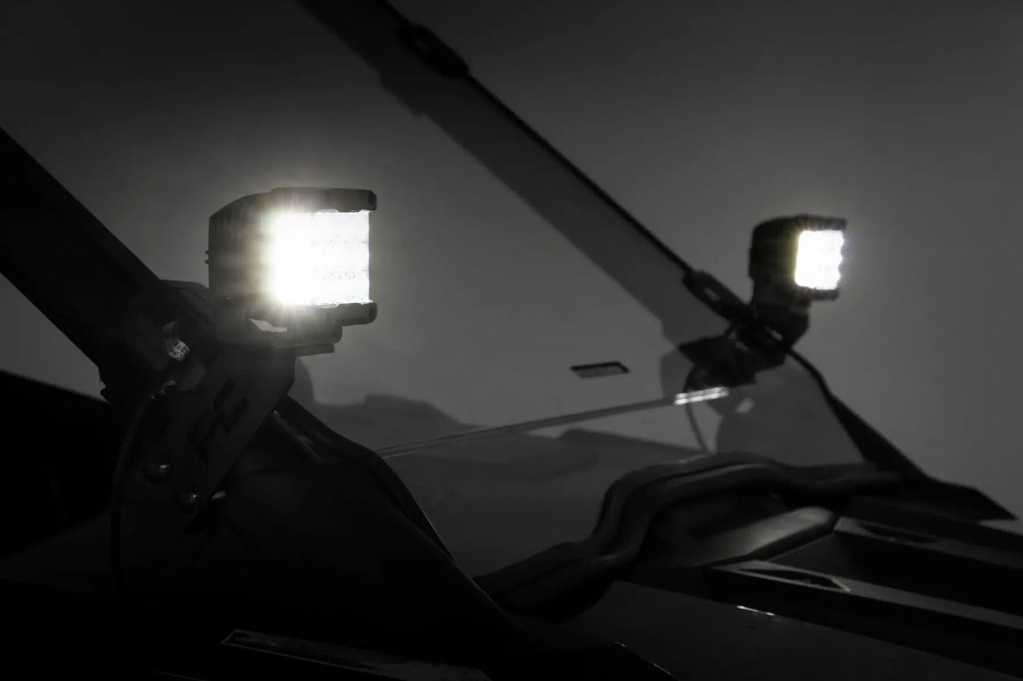 Rough Country LED Light Kit | "A" Pillar Mount | 2" Black Pair | Spot | Polaris RZR PRO XP by Rough Country