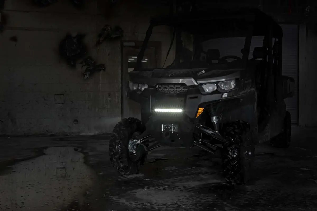 Rough Country LED Light | Bumper Mount | 12" Black Single Row | Can-Am Defender HD 8/HD 9/HD 10 by Rough Country