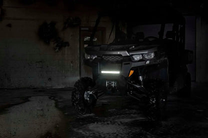 Rough Country LED Light | Bumper Mount | 12" Black Single Row | White DRL | Can-Am Defender HD 8/HD 9/HD 10 by Rough Country