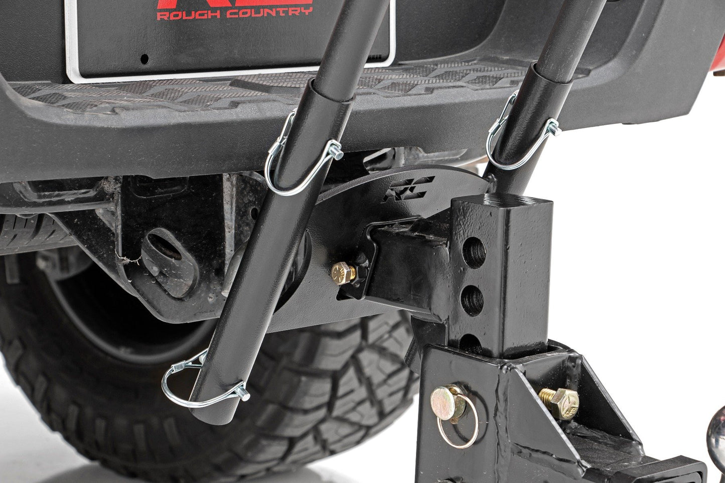 Rough Country Flag Pole Holder | Dual | 2 Inch Hitch | w/ Flag Poles