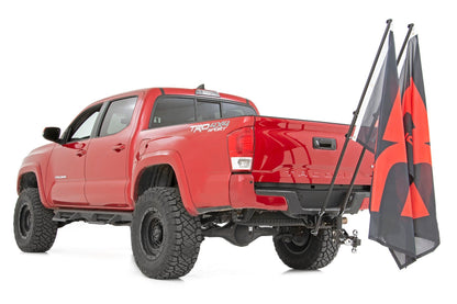 Rough Country Flag Pole Holder | Dual | 2 Inch Hitch | w/ Flag Poles