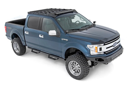 Rough Country Roof Rack | FR & RR 40 Inch Single Row BLK LEDs | Ford F-150 2WD/4WD (15-18)