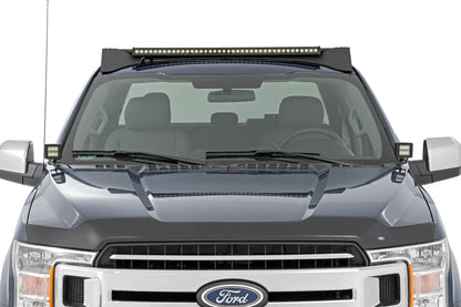 Rough Country Roof Rack | FR & RR 40 Inch Single Row BLK LEDs | Ford F-150 2WD/4WD (15-18)