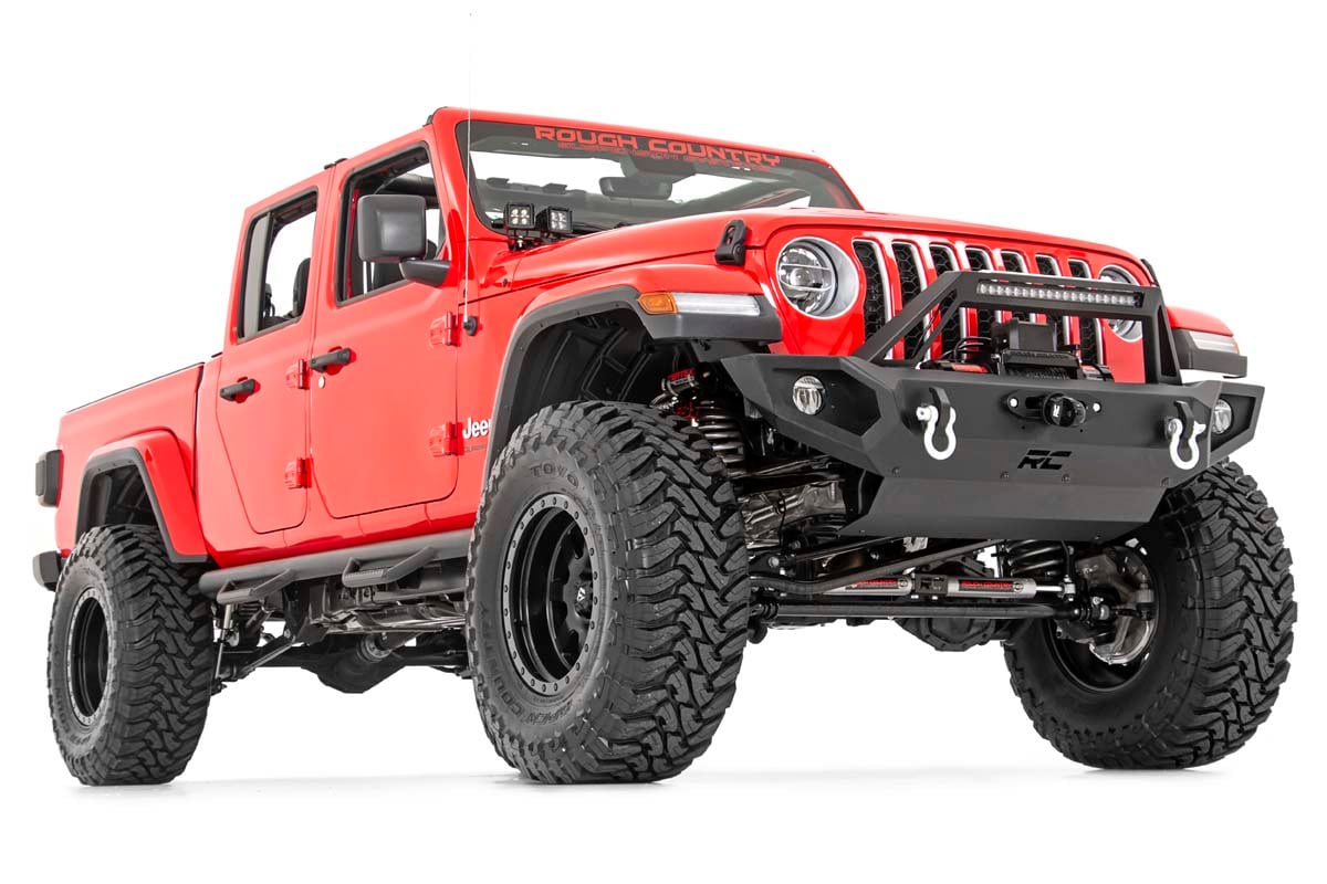 Rough Country Quad LED Light Kit | Cowl Mount | 2" Black Pairs | Spot | Jeep Gladiator JT/Wrangler JL (18-26)
