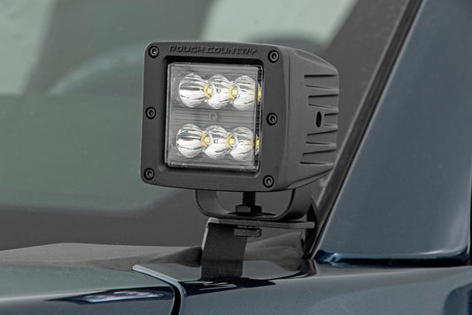 Rough Country LED Light Pair | Ditch Mount | 2" Black DRL | Ford F-150 (15-25)/F-150 Lightning (22-25)