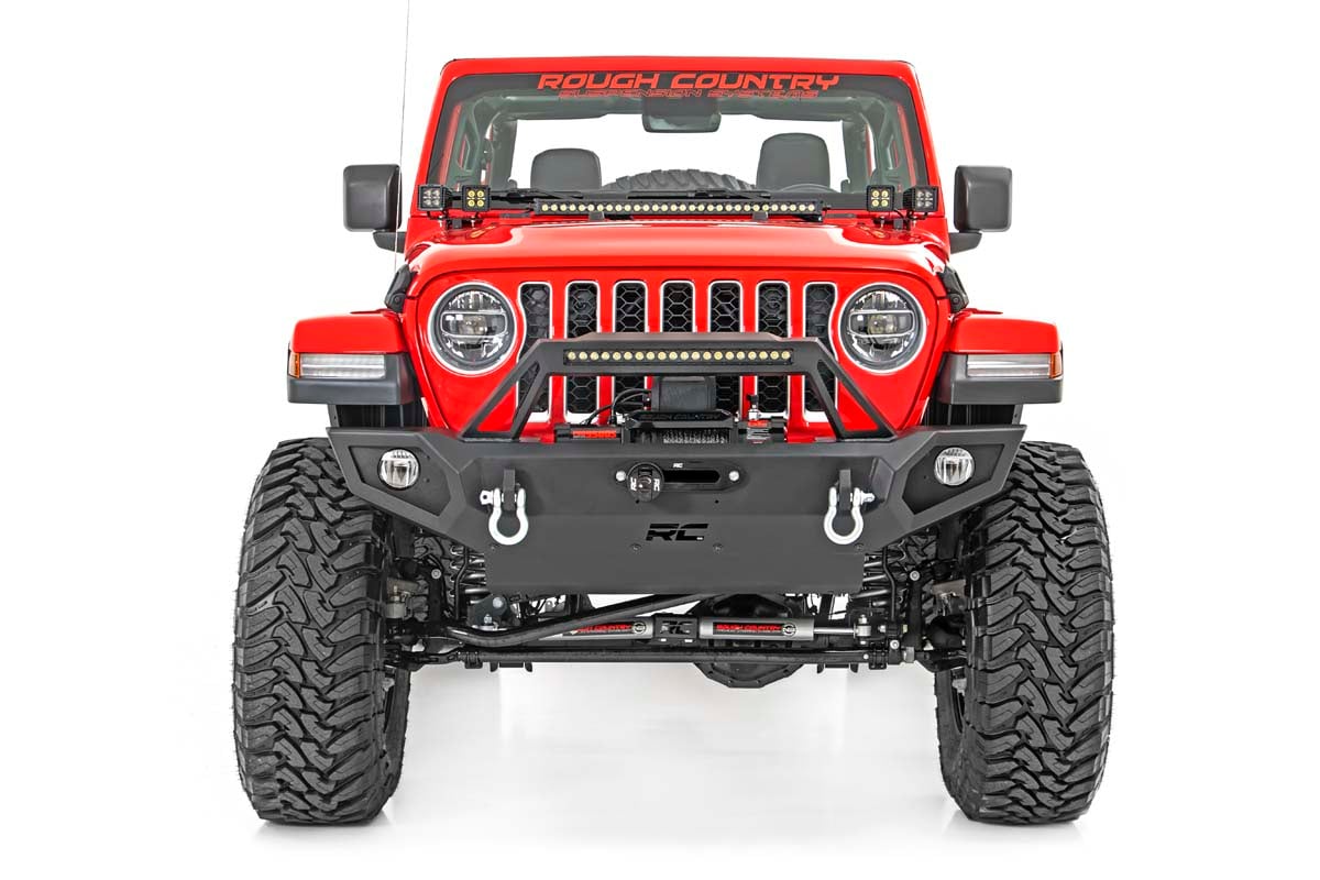Rough Country Quad LED Light Kit | Cowl Mount | 2" Black Pairs | Spot | Jeep Gladiator JT/Wrangler JL (18-26)