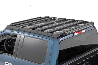 Rough Country Roof Rack | FR & RR 40 Inch Single Row BLK LEDs | Ford F-150 2WD/4WD (15-18)