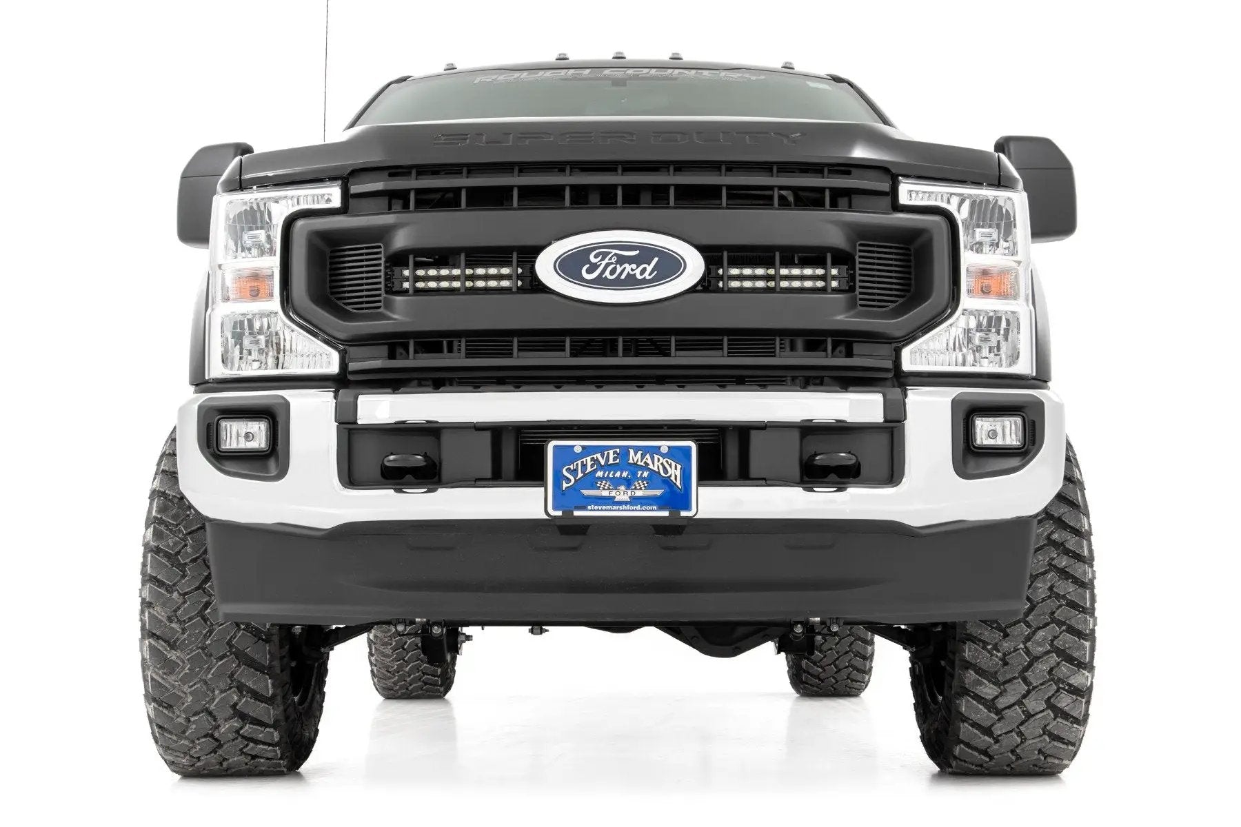 Rough Country LED Light Kit | Grille Mount | 10 Inch Black | Slimline | Ford F-250 Super Duty (20-22) by Rough Country