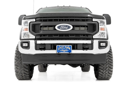 Rough Country LED Light Kit | Grille Mount | 10 Inch Black | Slimline | Ford F-250 Super Duty (20-22) by Rough Country