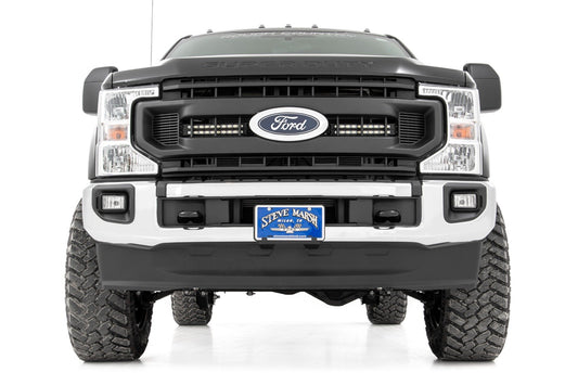 Rough Country LED Light Kit | Grille Mount | 10 Inch Black | Slimline | Ford F-250 Super Duty (20-22)