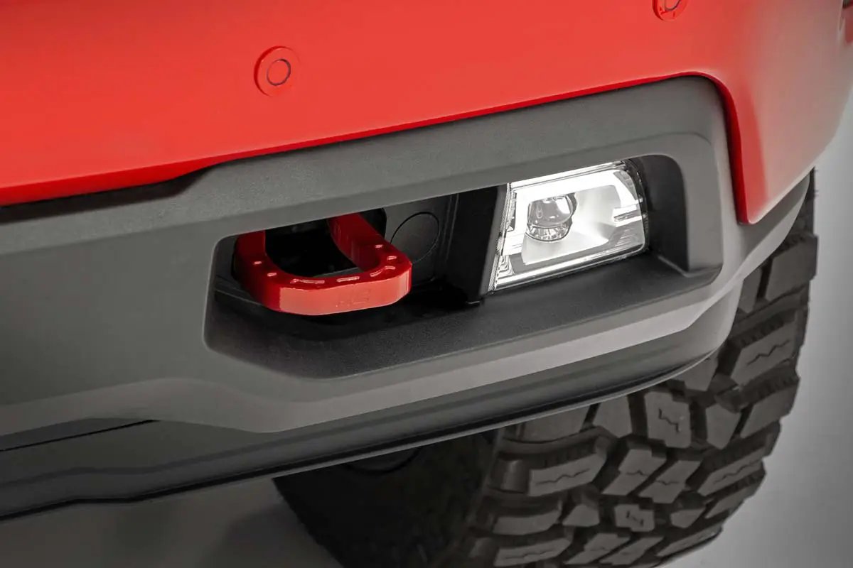 Rough Country Tow Hooks | Forged | Red | Chevy Silverado 1500 2WD/4WD (2019-2022) by Rough Country