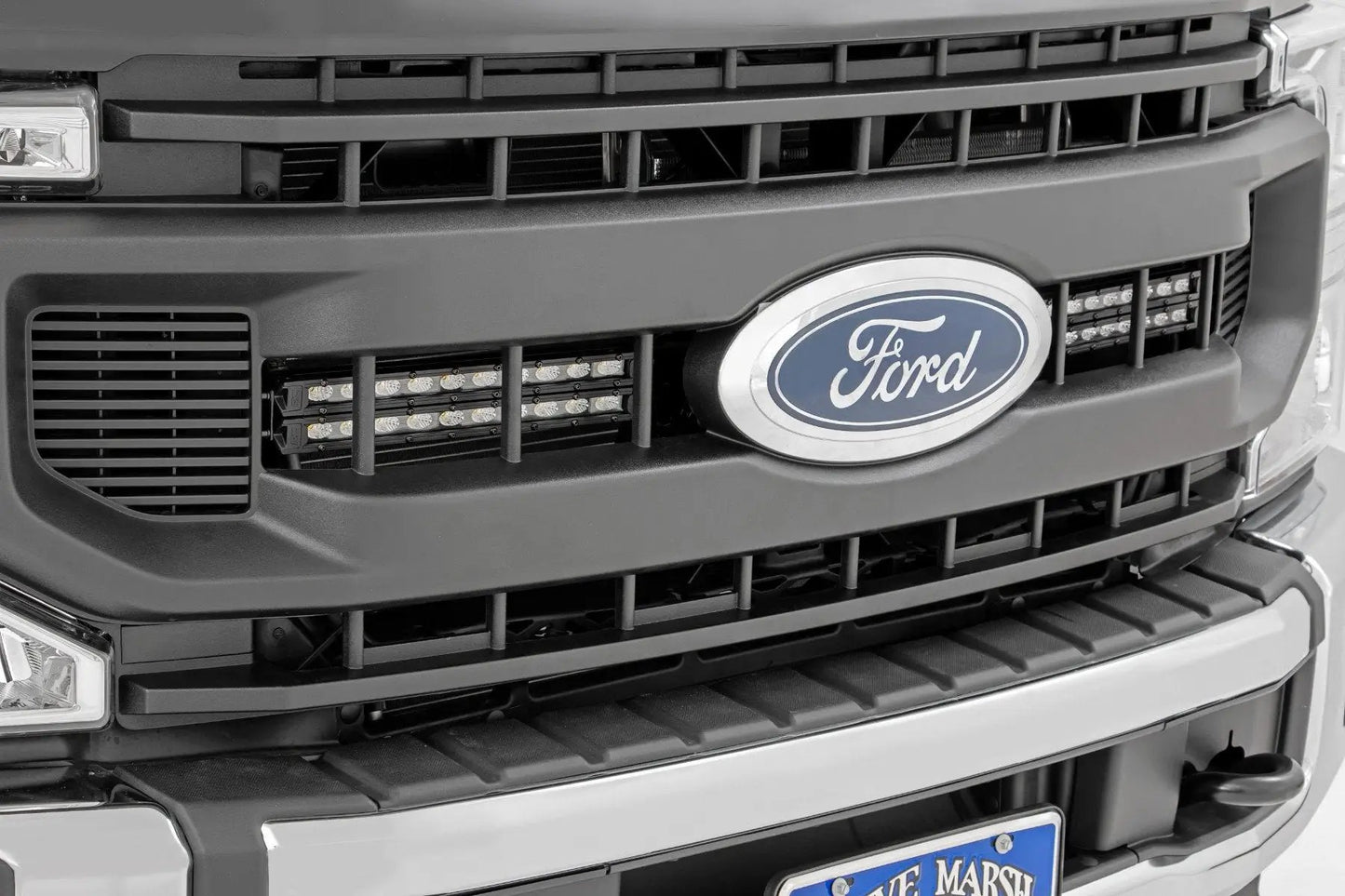 Rough Country LED Light Kit | Grille Mount | 10 Inch Black | Slimline | Ford F-250 Super Duty (20-22) by Rough Country