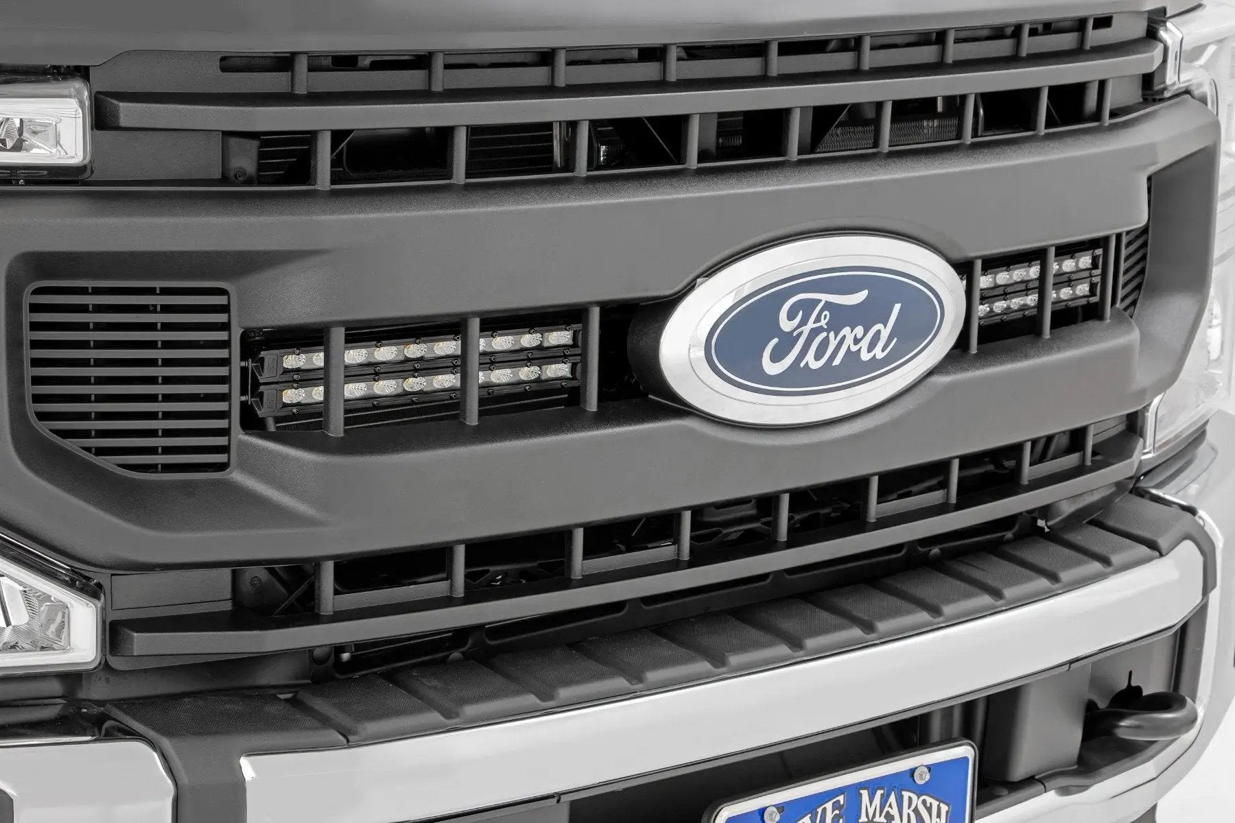 Rough Country LED Light Kit | Grille Mount | 10 Inch Black | Slimline | Ford F-250 Super Duty (20-22) by Rough Country