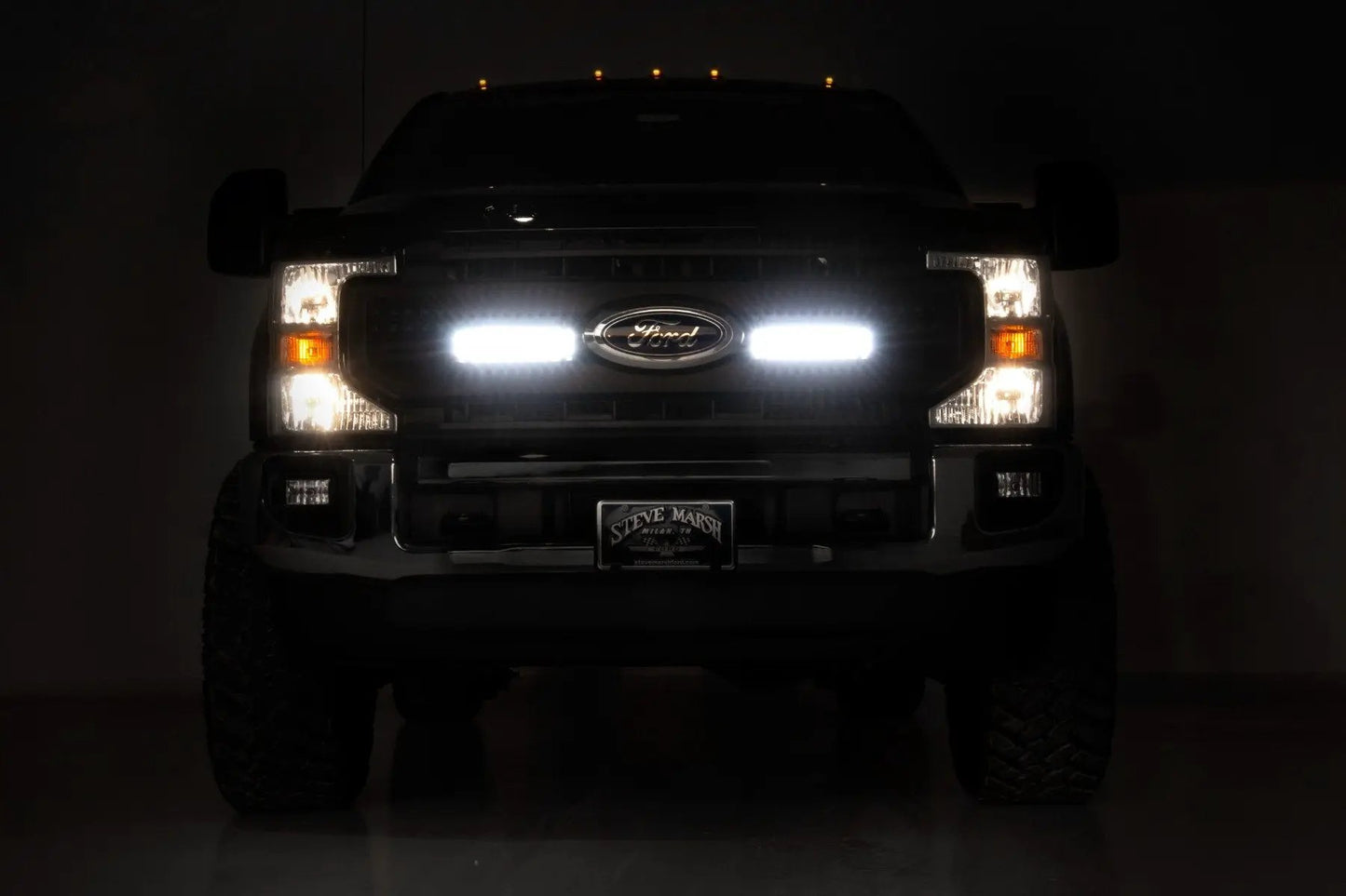 Rough Country LED Light Kit | Grille Mount | 10 Inch Black | Slimline | Ford F-250 Super Duty (20-22) by Rough Country