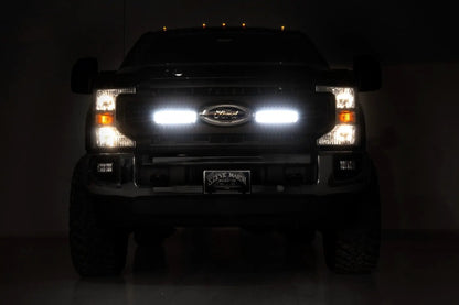 Rough Country LED Light Kit | Grille Mount | 10 Inch Black | Slimline | Ford F-250 Super Duty (20-22) by Rough Country