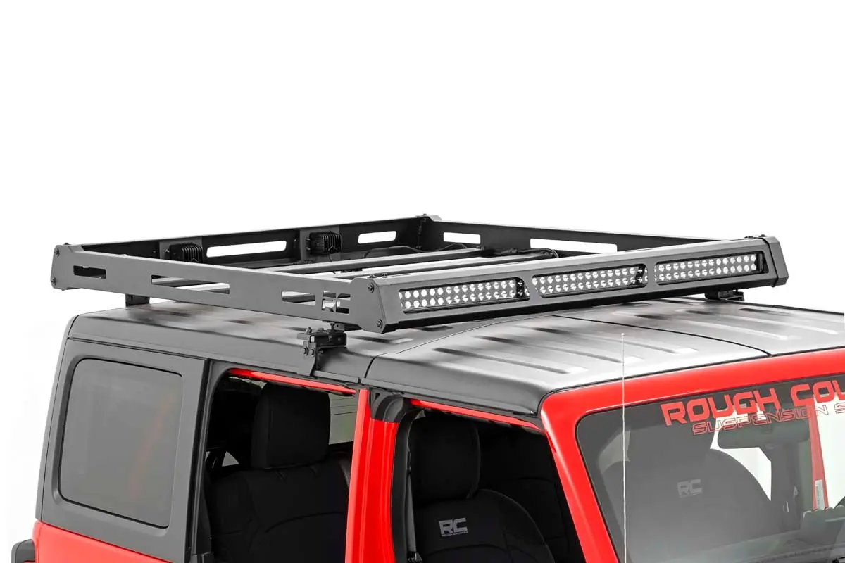 Rough Country Roof Rack | Black Series Lights | Jeep Wrangler JL (18-26)/Wrangler Unlimited (18-26) by Rough Country