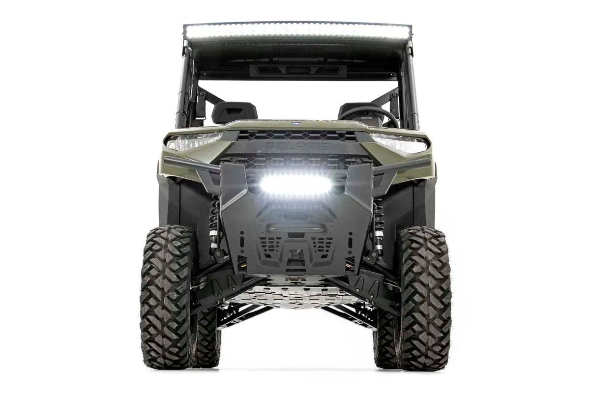 Rough Country LED Light Kit | Bumper Mount | 12" Black Single Row | White DRL | Polaris Ranger XP 1000 by Rough Country