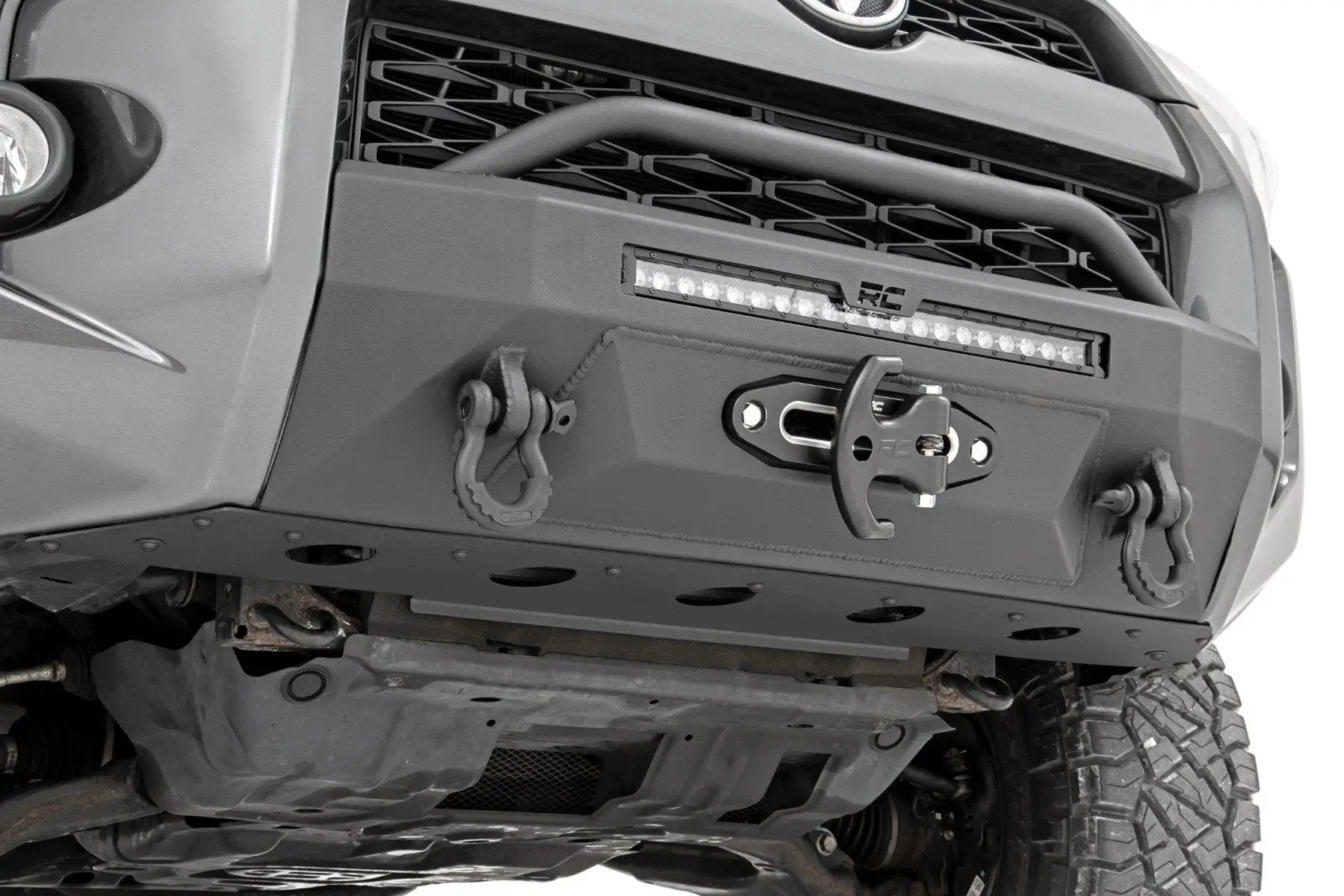 Rough Country Front Bumper | Hybrid | 20" Blk LED | Amber | Toyota 4Runner 2WD/4WD (14-24) by Rough Country