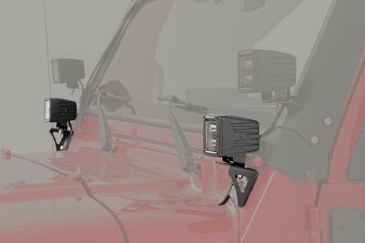 Soporte de luz LED | Parabrisas inferior | Pod | Jeep Wrangler TJ (97-06)/Wrangler Unlimited (04-06)