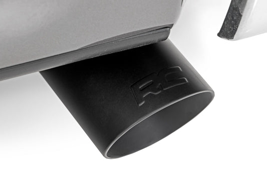 Rough Country Exhaust Tip | Black | RC Logo | 2.5-3.125 Inch Pipe