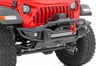 Rough Country Front Winch Bumper | Tubular | Skid Plate | Jeep Gladiator JT/Wrangler JK & JL/Wrangler Unlimited by Rough Country