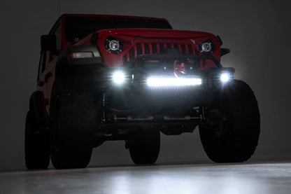 Rough Country Front Winch Bumper | Tubular | Skid Plate | Jeep Gladiator JT/Wrangler JK & JL/Wrangler Unlimited by Rough Country